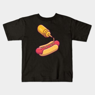 Hotdog with mustard Kids T-Shirt